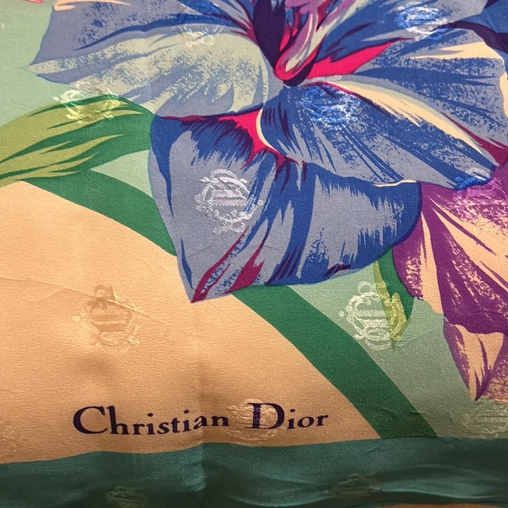 Dior shawl silk scarf floral